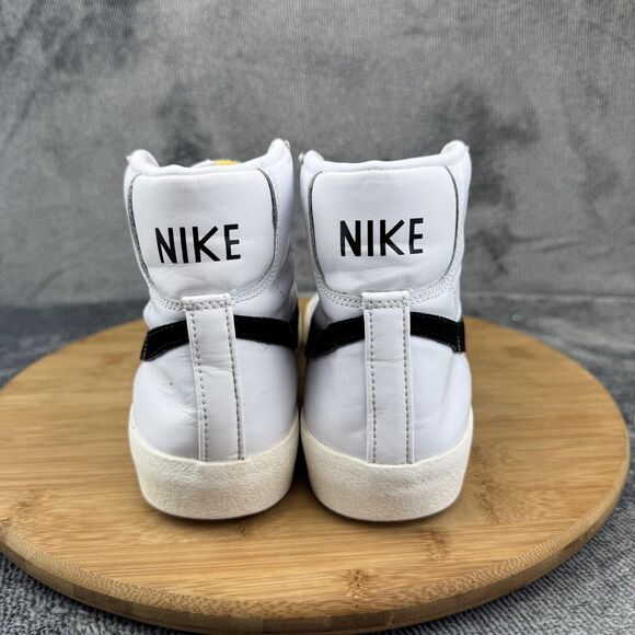 Nike Blazer Mid '77 Shoes Womens Size 7 White Black Leather High Top CZ1055-100 - Picture 4 of 9
